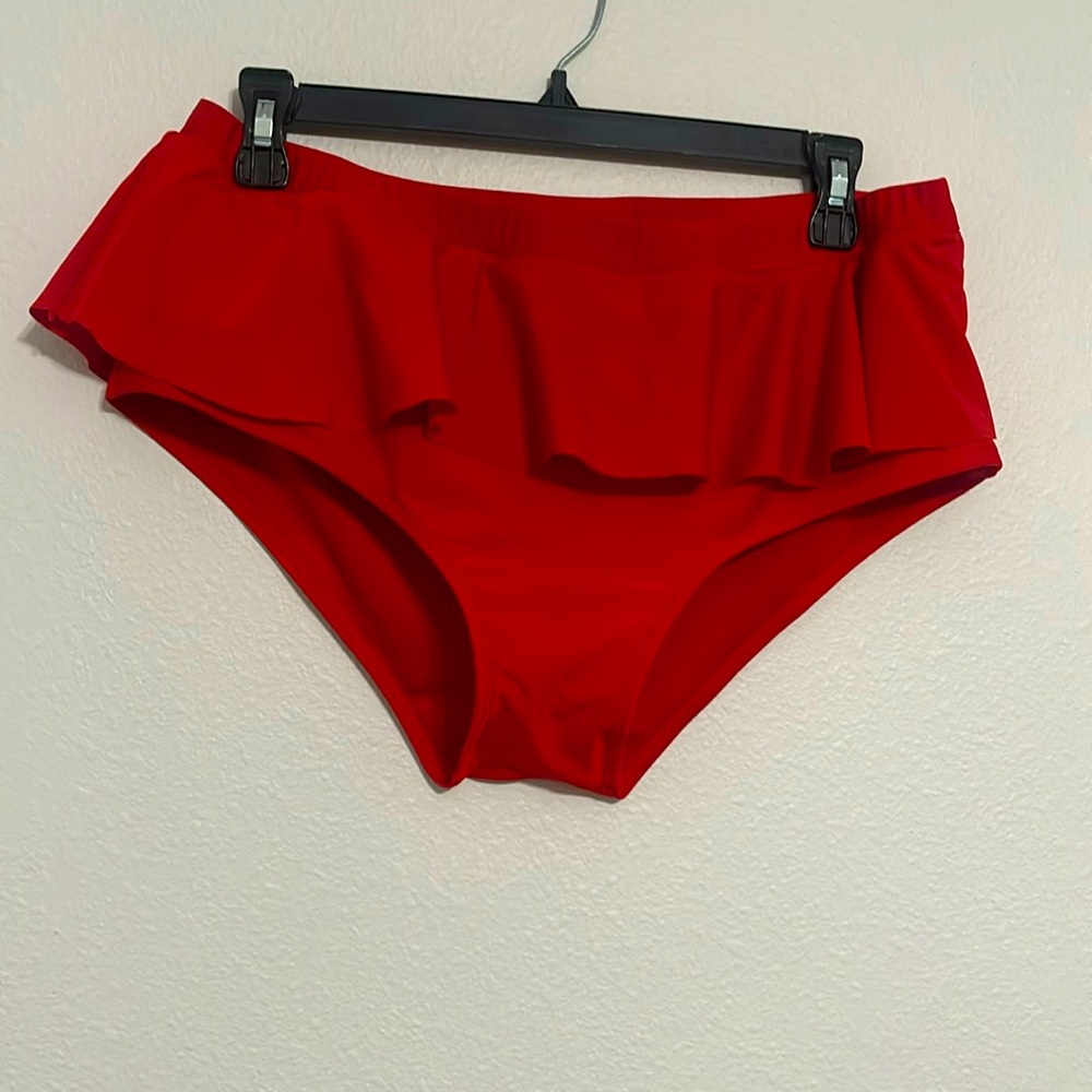 Shein swim bottoms red plus size